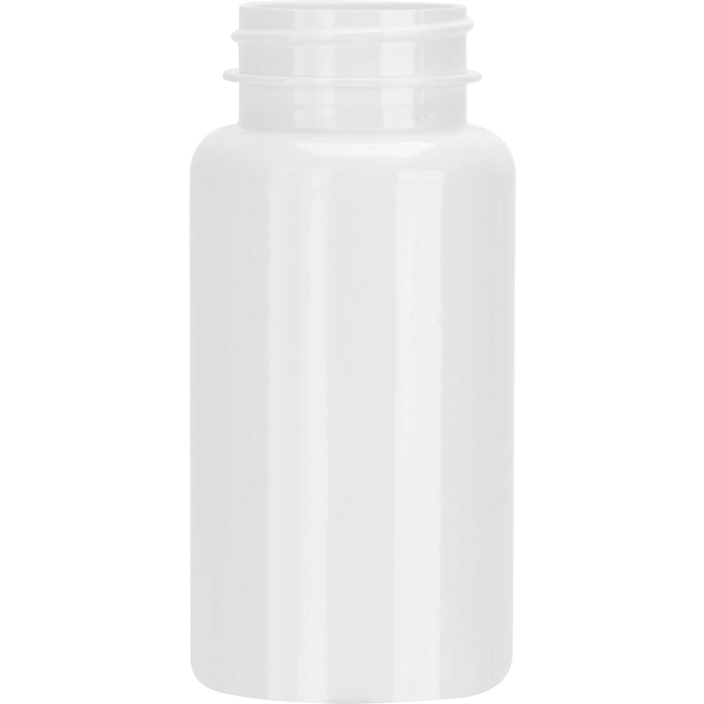 150 CC, White Medicine Bottle, (300 pcs/case), 38 mm Matching Cap